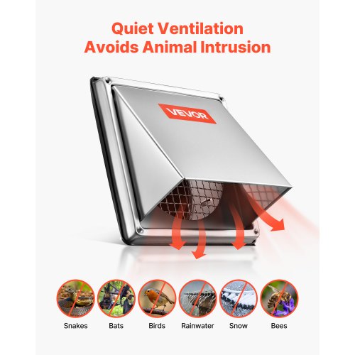 4 inch External Extractor Wall Vent Cover Square AC Vent Gable Cover
