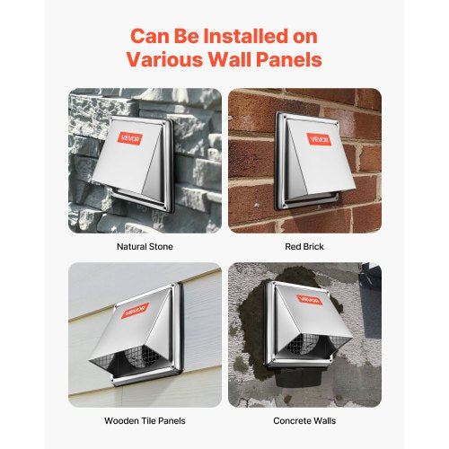 4 inch External Extractor Wall Vent Cover Square AC Vent Gable Cover