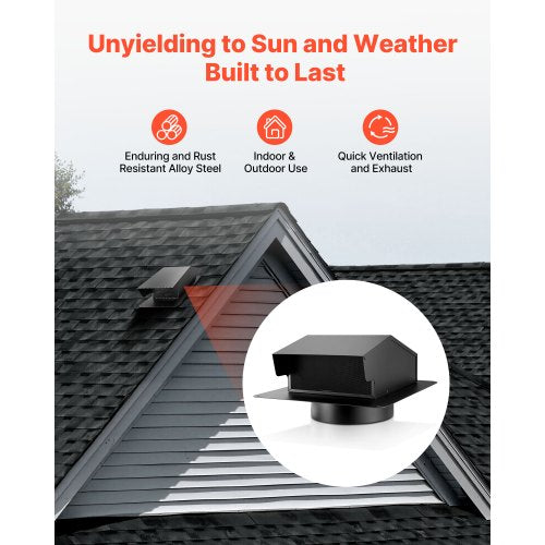 8 inch Hooded Wall Vent Cover Square AC Vent Gable Cover Premium SPCC