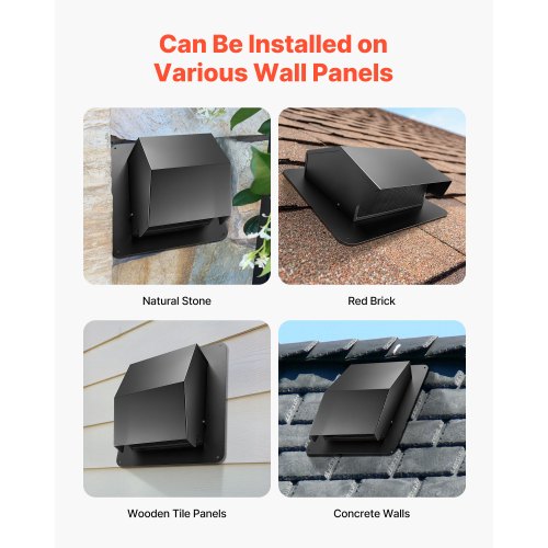 8 inch Hooded Wall Vent Cover Square AC Vent Gable Cover Premium SPCC