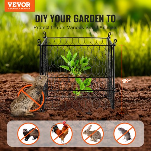 4 Pack Plant Protector from Animals 134 x 134 Chicken Wire Plant
