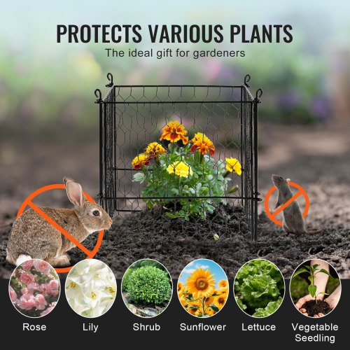 4 Pack Plant Protector from Animals 134 x 134 Chicken Wire Plant