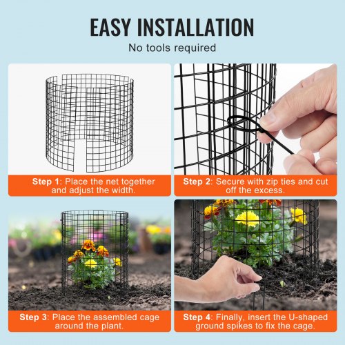 6 Pack Plant Protector from Animals 126 Dia x 14 H Chicken Wire Plant