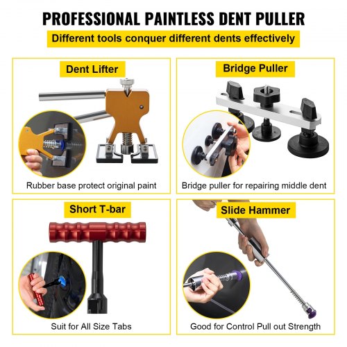 Paintless Dent Removal Rods 89 PCS Paintless Dent Repair Tools Golden