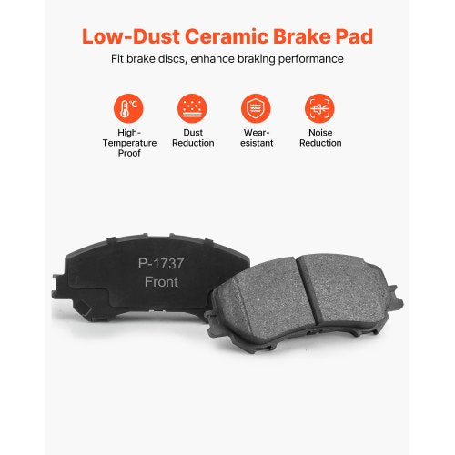 Front and Rear Brake Kit Compatible with 20142015 Nissan Rogue 2 Row