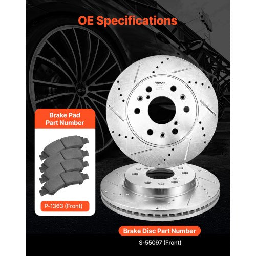 Front Brake Kit Compatible with 20082016 Cadillac EscaladeEscalade ESV