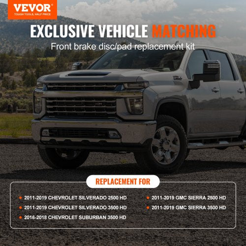 Front Brake Kit Compatible with 20112019 Chevy Silverado GMC Sierra 2500