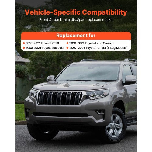 Front Rear Ceramic Brake Kit Compatible with 20162021 Lexus LX570