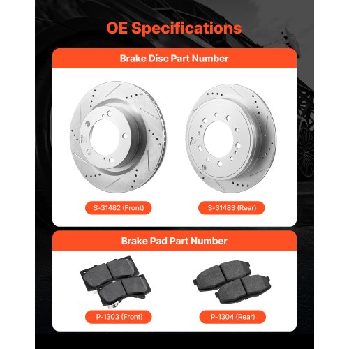 Front Rear Ceramic Brake Kit Compatible with 20162021 Lexus LX570
