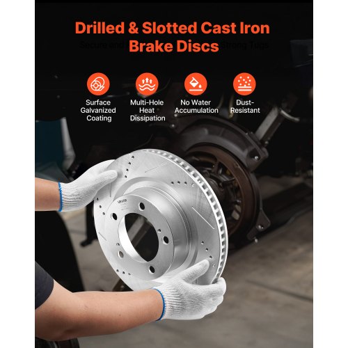 Front Rear Ceramic Brake Kit Compatible with 20162021 Lexus LX570