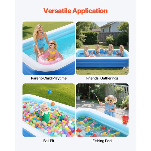 Inflatable Pool 118 x 67 x 20 inch Large Inflatable Swimming Pool Family