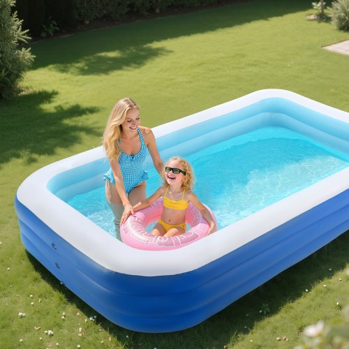 Inflatable Pool 118 x 67 x 20 inch Large Inflatable Swimming Pool Family