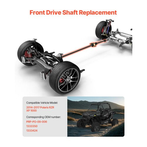 Front Drive Shaft, 73.9" Prop Shaft Driveshaft Assembly Compatible with 2014-2017 Polaris RZR XP 1000, Replace #PRP-PO-09-006 1333350 1333424