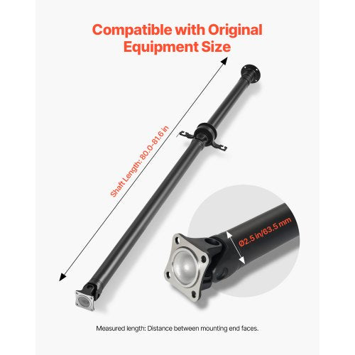 Rear Drive Shaft, 80.0"-81.6" Prop Shaft Driveshaft Assembly Compatible with 2007-2014 Ford Edge & Lincoln MKX, Replace #DT4Z-4R602-A DT4Z4R602A 7T4Z4R602A SK936846 936-846 65-2027