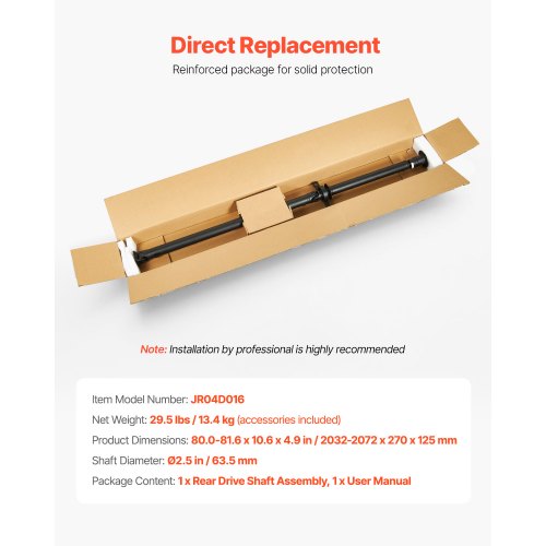 Rear Drive Shaft, 80.0"-81.6" Prop Shaft Driveshaft Assembly Compatible with 2007-2014 Ford Edge & Lincoln MKX, Replace #DT4Z-4R602-A DT4Z4R602A 7T4Z4R602A SK936846 936-846 65-2027