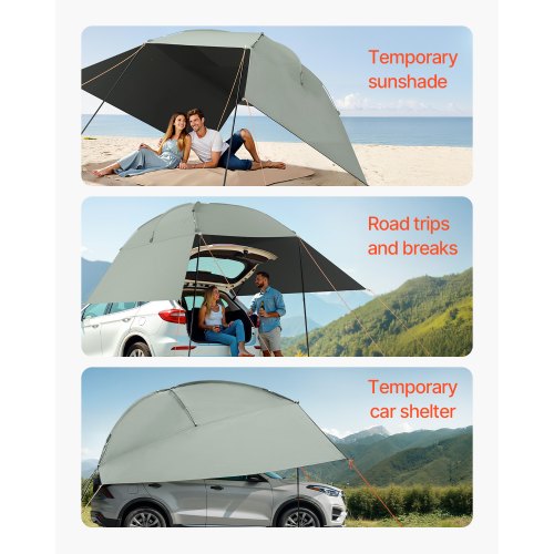 Vehicle Awning Large 10 x 7 Shade Coverage Car Side Awning PU2000mm