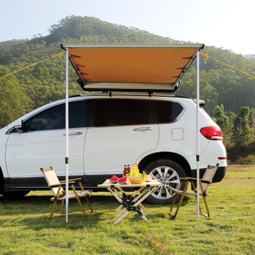 Car Side Awning Large 66 x 82 Shade Coverage Vehicle Awning PU3000mm