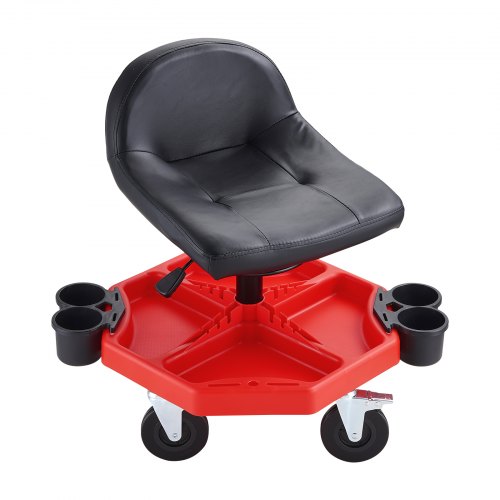 Rolling Garage Stool Adjustable Height 17 x 15 in Comfort CushionRound