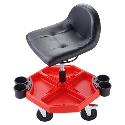 Rolling Garage Stool Adjustable Height 17 x 15 in Comfort CushionRound