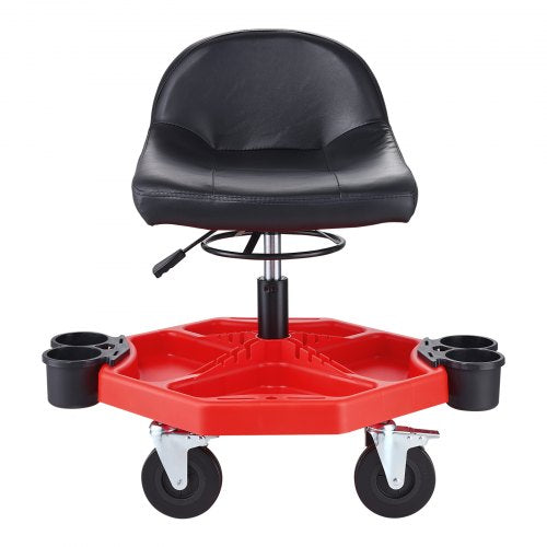 Rolling Garage Stool Adjustable Height 17 x 15 in Comfort CushionRound