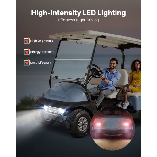 Golf Cart Light Kit 12V Street Legal LED Headlight and Taillight Kit