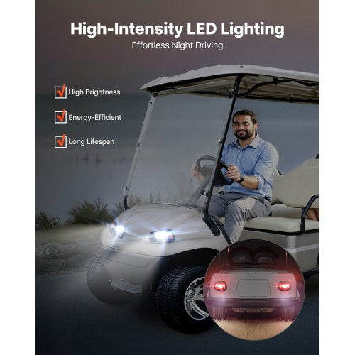 Golf Cart Light Kit 12 Volt Street Legal LED Headlight and Taillight Kit
