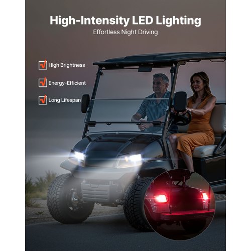 Golf Cart Light Kit 12 Volt Street Legal LED Headlight and Tail Light Kit