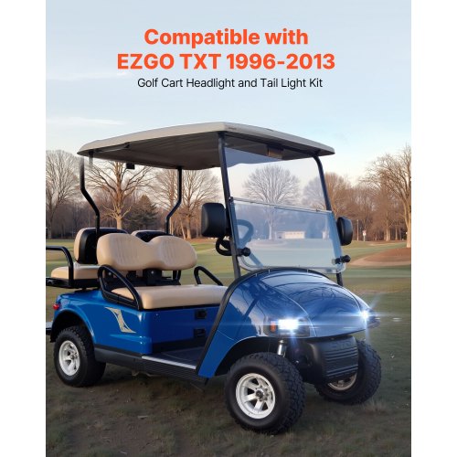 Golf Cart Light Kit 12 Volt LED Headlight and Tail Light Kit with Wiring