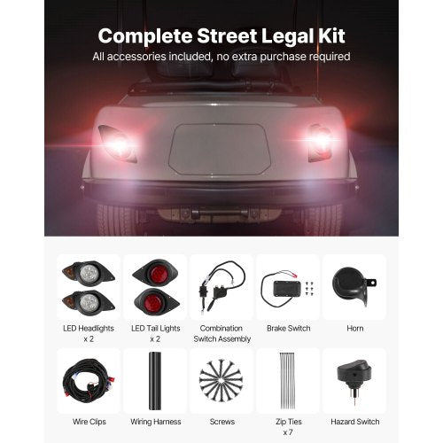 Golf Cart Light Kit 12 Volt Street Legal LED Headlight and Taillight Kit 1