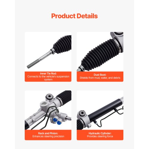 Hydraulic Power Steering Rack and Pinion Compatible with 20042006 Toyota