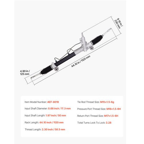 Hydraulic Power Steering Rack and Pinion Compatible with 20042006 Toyota