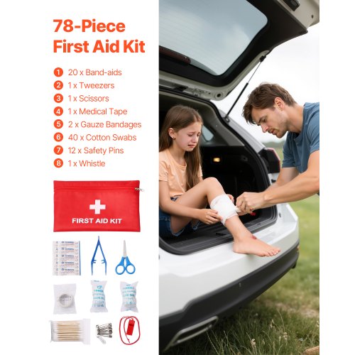Car Emergency Kit 2in1 First Aid Kit with Jumper Cables Essential
