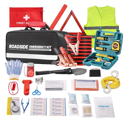 Car Emergency Kit 2in1 First Aid Kit with Jumper Cables Essential