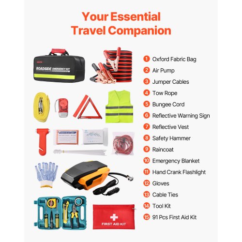 Car Emergency Kit 2in1 First Aid Kit with Jumper Cables Essential 1