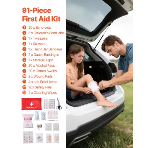 Car Emergency Kit 2in1 First Aid Kit with Jumper Cables Essential 1