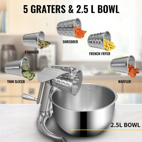 Rotary Cheese Grater Zinc Alloy Rotary Vegetable Mandoline Manual Cheese