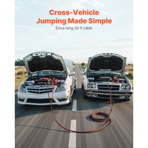 Jumper Cables for Car Battery 20 Feet 4 Gauge Heavy Duty Automotive