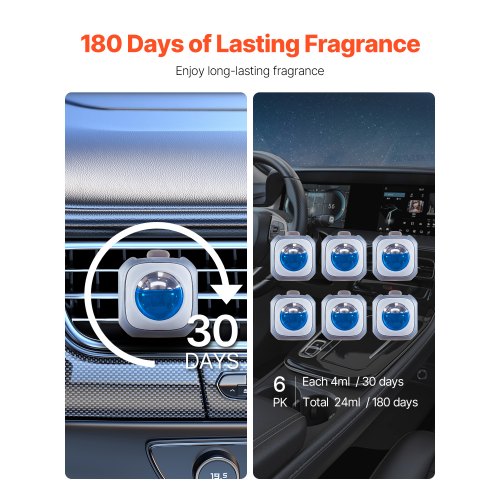 Car Air Freshener 6Pack New Car Scent Vent Clips 4ml Each LongLasting