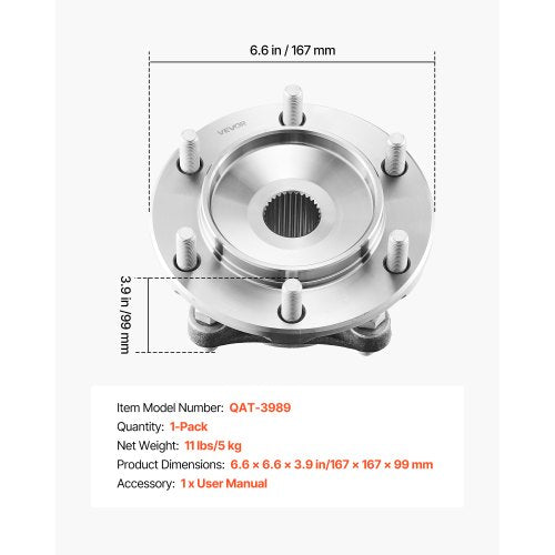Front Wheel Bearing Hub Assembly Fit for 2021 Toyota 4Runner Base Limited
