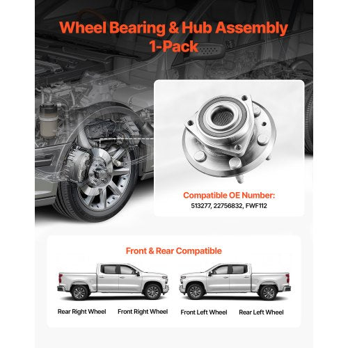 FrontRear Wheel Bearing Hub Assembly Fit for 20162017 Chevy Traverse LS