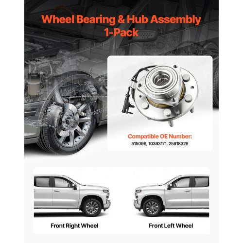 Front Wheel Bearing Hub Assembly Fit for 20072013 Chevy Silverado 1500