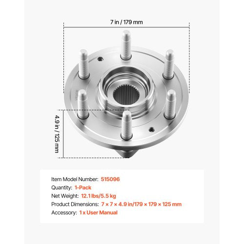 Front Wheel Bearing Hub Assembly Fit for 20072013 Chevy Silverado 1500