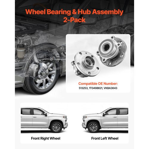 2PCS Front Wheel Bearing Hub Assembly Fit for 2018 Audi Q3 Komfort Premium