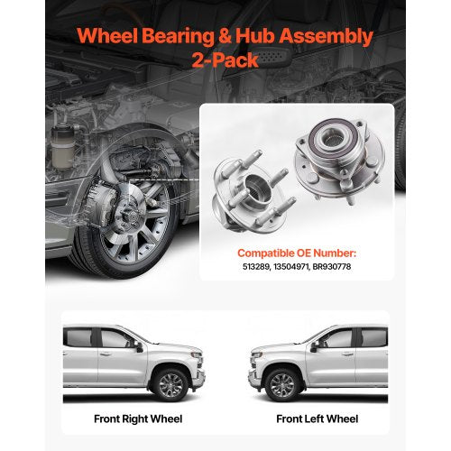2PCS Front Wheel Bearing Hub Assembly Fit for 20142016 Cadillac SRX Base
