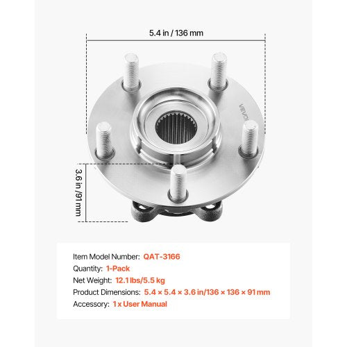 2PCS Front Wheel Bearing Hub Assembly Fit for 20142015 Nissan Rogue