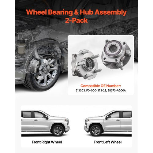 2PCS Front Wheel Bearing Hub Assembly Fit for 2014 Subaru Forester 25i