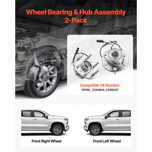 2PCS Front Wheel Bearing Hub Assembly Fit for 2020 Cadillac Escalade Base