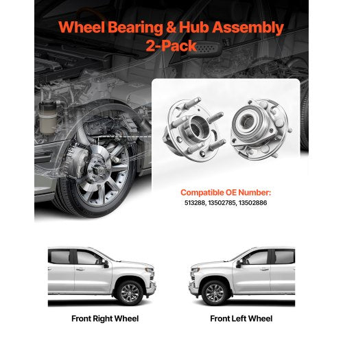 2PCS FrontRear Wheel Bearing Hub Assembly Fit for 2020 Chevy Impala LT