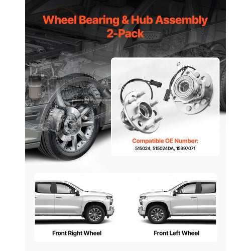 2PCS Front Wheel Bearing Hub Assembly Fit for 19992000 Cadillac Escalade