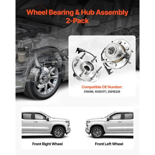 2PCS Front Wheel Bearing Hub Assembly Fit for 20072013 Chevy Avalanche